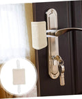 Door Slam Stopper Silencers Set Easy Install No Tools Required No Drilling 3 Pieces Attach To Door Handles image showing installed beige cushion.