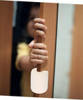 Child holding door with Two Pack Pinch Door Safety Stopper Silencer Set With Finger Protector And Door Guard For Home Use installed on edge