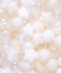 Ball Pit Balls 100 PCS, Star Shapes for Babies Kids Playpen Plastic Balls for Babies Ball Pool Puppy Playballs, Beige White Clear.