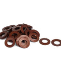 Stack of Belleville Washer 20mm Outer Diameter 10.2mm Inner 1.1mm Thick 50 Pcs DIN2093, copper-toned disc springs.