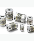 NBK Japan MBB-40C 12mm to 12mm Bellows-type Flexible Couplings on display, showcasing zero-backlash design for motors.