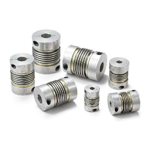 Various sizes of NBK Japan MBB-40C 1/2" to 20mm Bellows-type Flexible Coupling, Zero-Backlash Bellows Flexible Shaft Coupling for Servo and Stepper Motors.