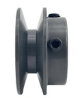 Side view of cast iron Two Inch Outside Diameter V Belt Pulley With One Groove For Three Quarter Inch Bore