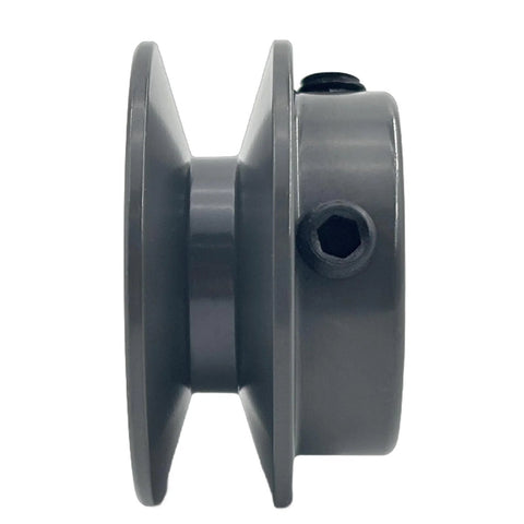 Side view of cast iron Two Inch Outside Diameter V Belt Pulley With One Groove For Three Quarter Inch Bore