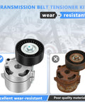 Beefed Up Serpentine Belt Tensioner Assembly With Pulley Replacement For Forester Impreza BRZ Outback Crosstrek WRX XV Crosstrek And Legacy Models From 2011 Through 2019 OEM 39359 showing quality difference