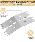 Stainless Steel Workholding Dogs Set for Router Sled and CNC Hold Down showing metal clamp design and durability features.