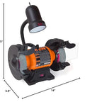 2.1 Amp Bench Grinder With Flexible Work Light 6 Inch By 3 Quarter Inch Grinding Wheels 60 Grit And 36 Grit For Sharpening Tools