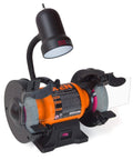 2.1 Amp Bench Grinder With Flexible Work Light 6 Inch By 3 Quarter Inch Grinding Wheels 60 Grit And 36 Grit For Sharpening Tools