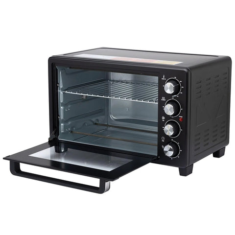 Benchtop oven from HotCoat PCS-250 Powder Coating System And Benchtop Oven Kit with 120V operation, open door showing interior space.