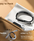 Three Color Temperature Modes And Six Brightness Levels Bendable Neck Reading Light USB Rechargeable Battery With An 80 Hour Run Time shown in packaging.