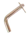 Bent Hitch Pin With Retaining Clip 1/2 By 4 Inch Yellow Zinc Plated For Farm Lawn And Trailer Hitch Receivers And Secures Tow Ball Mounts