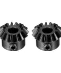Bevel Gear 0.8 Module 1To1 15 Teeth Pinion 4mm Hole 4mm Shaft 45 Steel Black, precision-cut gear set front view