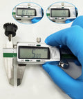 Caliper measuring Bevel Gear Set 1M 20 Teeth 90 Degree Steering 2 Pcs M5 Fixing Hole 5mm Shaft