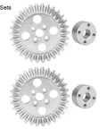 Beefy Bevel Gear Set For FRC Robots Zinc Alloy Aluminum Bearing 22mm, showing two gears and bearings side by side.
