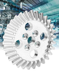 Beefy Bevel Gear Set For FRC Robots Zinc Alloy Aluminum Bearing 22mm, single gear showing teeth and central holes