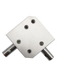 Beefy Right Angle Bevel Gearbox 1 Module 20 Teeth 8mm Shaft 90 Degree Drive with silver casing, front view