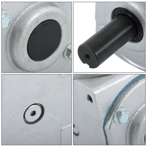 Beefy 40 HP 1800 RPM Right Angle Bevel Gearbox With Keyed Shaft 1 To 1 close-up details of housing and keyway