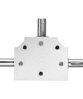 Bevel Gearbox 1 To 1 Right Angle Drive For DIY Projects With 8mm Shaft, aluminum frame, 56x30mm size, front view