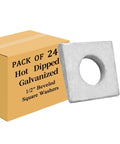 Box and single 24 Beveled Half Inch ID Square Washers Galvanized Steel Leveling Wood And Metal