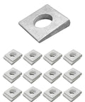 24 Beveled Half Inch ID Square Washers Galvanized Steel Leveling Wood And Metal, shown in stacked arrangement