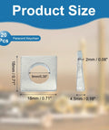 Beveled M8 Square Washers 20 Pcs 2 To 4.7mm Thick White 9mm ID product size with measurements