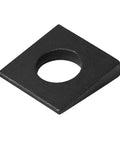 Beveled Square Washer 1 5/8 By 1 5/8 Inch For 3/4 Inch Bolts Low Carbon Steel, black finish, angled view