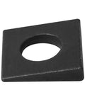 Beveled Square Washer 1 5/8 By 1 5/8 Inch For 3/4 Inch Bolts Low Carbon Steel, showing side angle with central hole