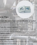 Beveled Square Washers 3/8 in ID by 7/8 in OD galvanized carbon steel pack of 10 flat bearing surface tips shown