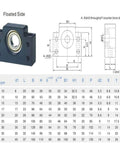 BF12 support dimensions chart and illustration for 900mm SFU1605 CNC Ball Screw Assembly with Ballnut, BK12 BF12 Supports & Coupler