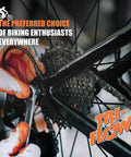 Hands applying lubricant to bicycle gear with Tri-Flow logo and text 'The Preferred Choice of Biking Enthusiasts Everywhere'
