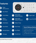 USPA Pro Modern Bidet Seat With Heated Seat And Dryer features list with remote control illustration
