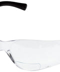 BearKat BKH20 Bifocal Safety Glasses 2.0 Diopter Duramass Coating UV 99 Percent, front view of clear bifocal lens with black temples.