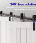 Bifold Barn Door Hardware: 40 inch Bi-fold Sliding Barn Door Hardware Track Kit for 36" Closet Doors installed side view