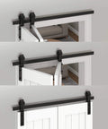 Bifold Barn Door Hardware: 40 inch Bi-fold Sliding Barn Door Hardware Track Kit for 36" Closet Doors - Top and Side Mount