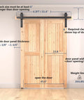 52 Inch Bifold Barn Door Hardware Kit For Two Doors In Black Finish With Thickened Carbon Steel Construction on wooden doors