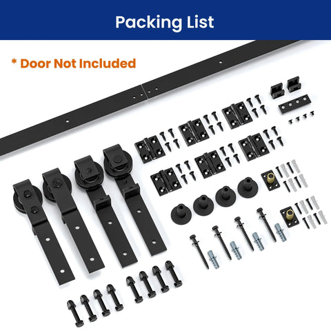 Bi Folding Sliding Barn Door Hardware Kit For Four Doors Heavy Duty Side Mounted Bifold System 64 Inch Track With Nylon Rollers