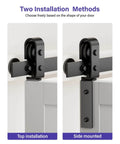 Top and side mount options for Bifold Barn Door Hardware: 40 inch Bi-fold Sliding Barn Door Hardware Track Kit for 36" Closet Doors.