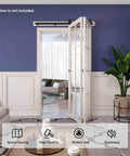 52 inch Bifold Barn Door Hardware Track Kit for Two 24 inch Closet Doors,Top Mount Sliding System installed above a doorway