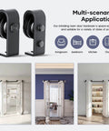 52 inch Bifold Barn Door Hardware Track Kit for Two 24 inch Closet Doors shown with installation examples in home settings