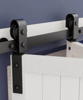 Bifold Barn Door Hardware: 40 inch Bi-fold Sliding Barn Door Hardware Track Kit for 36" Closet Doors - top mount slide roller view