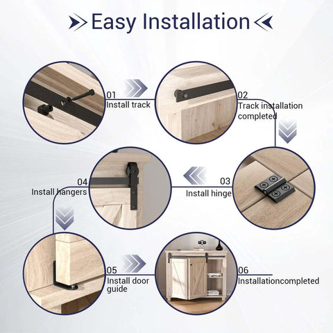 Step-by-step installation guide for Mini Bifold Barn Door Hardware Kit 30 Inch Sliding Track for Closet Cabinet.