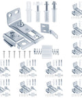 12 Pack Bifold Door Hardware Kit For Closet Doors Replacement Parts Including Track With Guide Wheel For Seven Eighths To One Inch Size Three Eighths Inch Pivot Top And Bottom Brackets For Folding Sliding Barn Doors displayed.