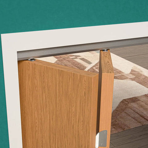 96 inch Bifold Door Hardware Kit installed with track and hinges on closet folding door for smooth operation and support