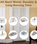 Components of Bifold Door Hardware Kits with 36 Inch Long Track shown against folding closet doors