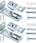 Bifold Door Hardware Kit 2 Pack Bi-fold Sliding Closet Door Hardware Kit Includes Top and Bottom Brackets, Top and Bottom Pivots and Guide Wheel
