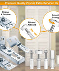 Bifold Door Hardware kit for 7/8" to 1" Track, shown with pivots and brackets, highlighting strong durability and smooth sliding features.