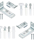 Bifold Door Hardware Repair Kit For 7/8 To 1 Inch Sliding Door Tracks, 2 Pack Includes Top And Bottom Brackets, Guide Wheels, Pivots, And Screws