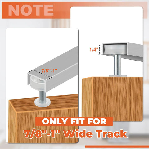 Bifold Door Hardware Repair Kit For 7/8 To 1 Inch Sliding Door Tracks, 2 Pack Includes Top And Bottom Brackets, Guide Wheels, Pivots, And Screws For Easy Replacement Of Damaged Bifold Door Components, fits 7/8 to 1-inch tracks.