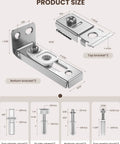 Diagram of Bifold Door Hardware Repair Kit - 2 Pack Bi-fold Sliding Closet Door Hardware Kit for 7/8" to 1" Track parts with sizes