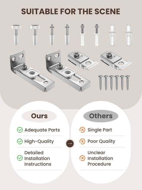 Bifold Door Hardware Repair Kit - 2 Pack Bi-fold Sliding Closet Door Hardware Kit for 7/8" to 1" Track, Comparison with Others